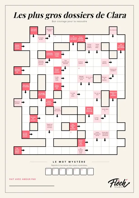 Grille de mots fléchés personnalisée Flèch', version PDF